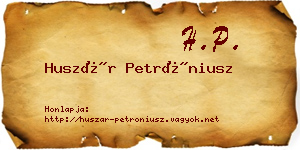 Huszár Petróniusz névjegykártya
